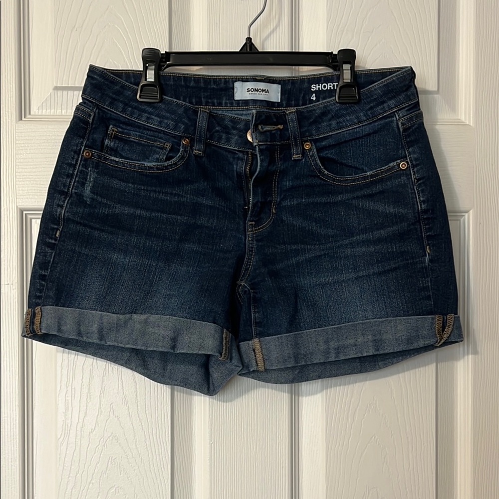 Sonoma Women's Dark Blue Denim Shorts